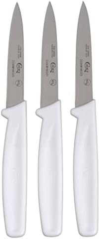 Choice Paring Knives Set Of 3 White Handle 3.25 inch Paring Dishwasher Safe Fruit, Pairing Knife, Small Piece Kitchen knive pack sharp professional pairing knive pack, kiwi knife, mini