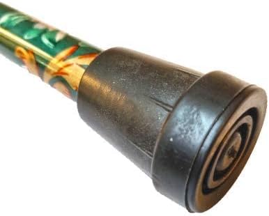 Walking Stick Easy Adjustable Height Folding Extendable Walking Cane Walking Aid Mobility Aid Collapsible Walking Stick Lightweight Flexible And Durable Walking Stick HTUK® (Green Flower) - Image 3