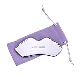ASTRA BELLE Stainless Steel Gua Sha for Facial Skin Care Scraping Massage Tool with Comb Teeth | Facial Massage, Used for Face, Neck, and Around Lips with Travel Pouch or Case