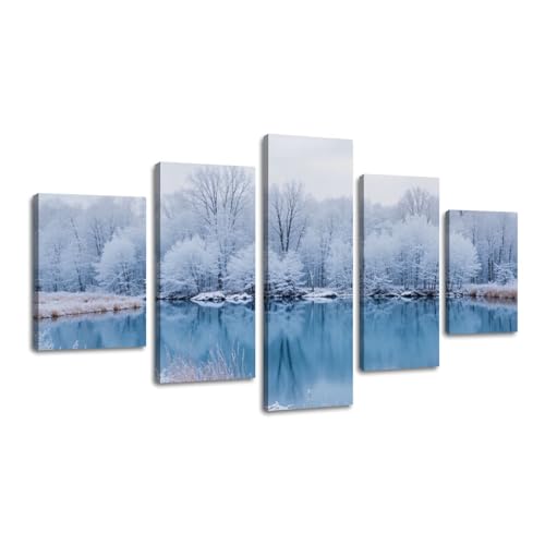 5 Piece Large Wall Art Prints Paintings Beautiful landscape reflection