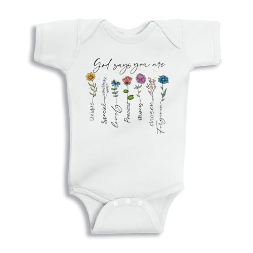 TATY Kids Flowers God Says You Are Baby Infant Bodysuit