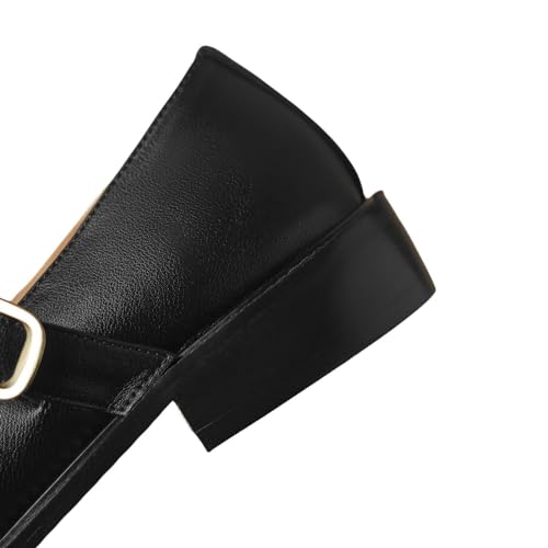 TinaCus Women's Genuine Leather Round Toe Handmade Buckle Mary Jane Dress Shoes3