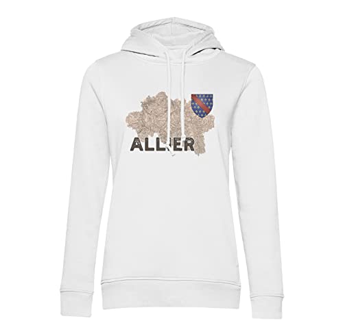 Sweat à capuche Allier 03 pour éviter le froid avec la carte ancienne de Laon