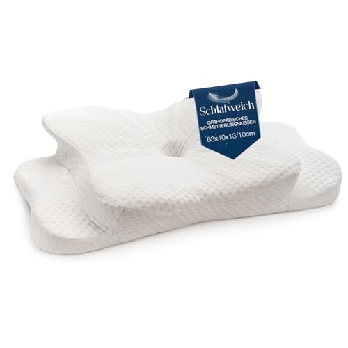 Schlafweich Seitenschläferkissen - Orthopädisches Kopfkissen Nackenschmerzen, Memory Foam Kissen für Herren Damen, Ergonomisches Kopfkissen, Waschbar Hypoallergen Ganzkörperunterstützung
