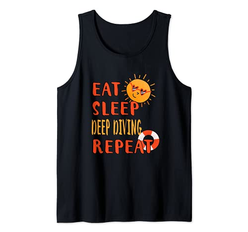 Eat Sleep Deep Diving Repeat Deep Dive Hobby Sea Dive Tank Top