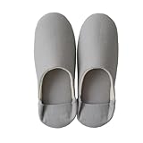 [Sleep Tailor] 日本製 バブーシュ リネン コットン スリッパ ルームシューズ 綿 麻 山形県産 メンズ レディース キッズ 子供 2way 洗える フラットシューズ 北欧 オールシーズン 阿部産業コラボ (ミストグレー, Sサイズ 21～23cm)