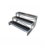 Plataforma para coros, Escalera de Escenario Plegable, Taburete Musical, Atril portátil para Eventos, discursos y presentaciones, Color Negro, Altura Ajustable, Ligero, Ideal para Fiestas.