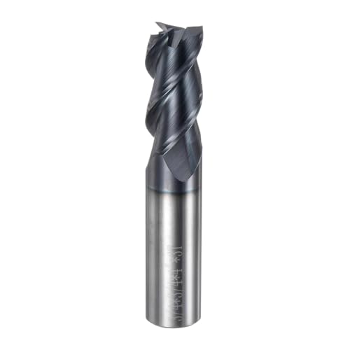 Image of uxcell Carbide Square End Mill, 3 /4 inch Diameter TiAlN Coated 3 Flutes Milling Bit Cutter, for Hardened Steel Stainless Steel Alloy Metal, 3 /4 inch Shank 1-15 /16 inch Cut Length 4 inch Long HRC55