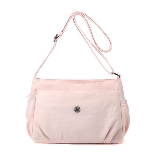 Bolsa de ombro feminina, leve, casual, versátil, ao ar livre, grande capacidade, plissada, bolsa carteiro, Estilo 1, 10.6*7*3.5 inches (27*18*9 cm)