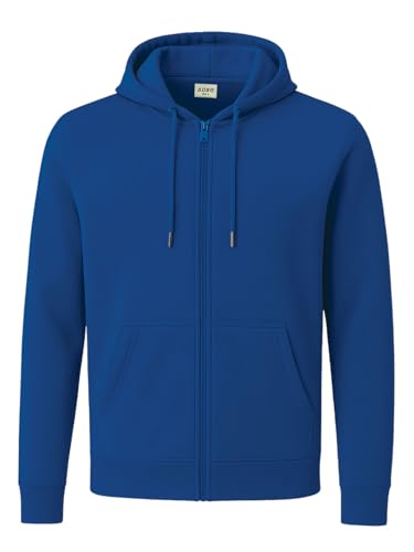 Image of ADRO Mens Cotton Solid Zipper Hoodie Sweatshirts