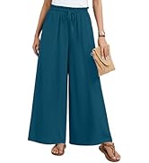 Bestbee Palazzo Pants for Women Dressy Casual Wide Leg Slacks Elastic Waist with Pockets