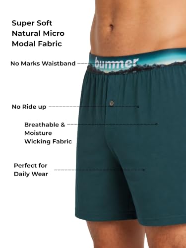 Image of Bummer Micro Modal Boxer Shorts for Men - Ultra Soft & Breathable, 3 Times Softer Than Cotton, Anti-Bacterial, Stretchable for Ultimate Comfort & Style, Pack of 1 (A Shark Tank Product)