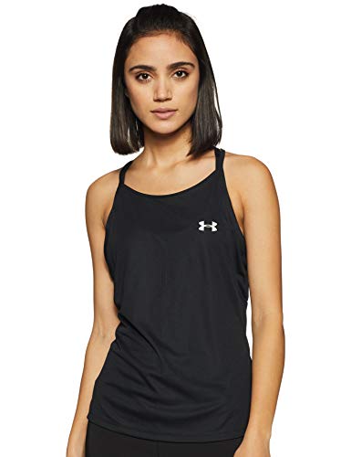 Under Armour Women's Speed Stride Racer Tank, Black (001)/Reflective, Small