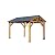 Fir Wood Carport Pavilion Gazebo with Galvanized Steel Roof, Slanted Steel Roof for Rain and UV Protection, Outdoor Shelter for Patio, Garden, and Backyard, Wooden Frame, All-Weather Protection