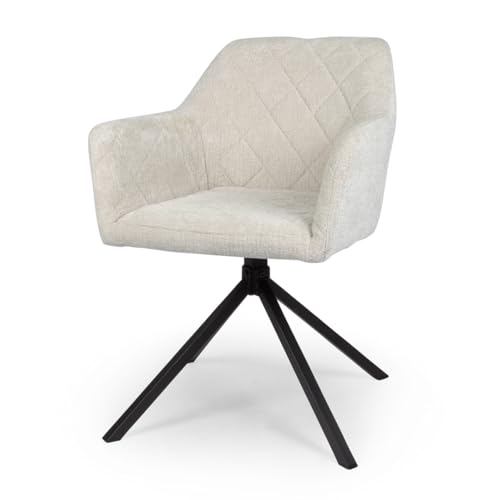 Milton & Oldbrook Velours Chaise de Salle à Manger Pivotante Malmo Gris Clair
