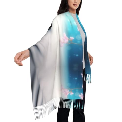 Écharpe longue tendance à pompons idéale pour les sorties fraîches