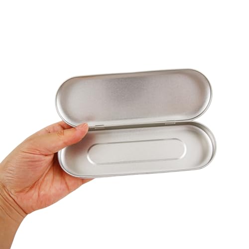 Image of Vagocom 2pcs Metal Hinged Storage Boxes,6.89x2.36x0.71inch / 17.5x6x1.8cm Portable Empty Containers Case with Lid for Bandaid,Seed,Match,Crafts,Sewing,Home,Travel(Silver)