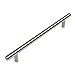 Cosmas 305-224SN Satin Nickel Cabinet Hardware Euro Style Bar Handle Pull - 8-7/8" (224mm) Hole Centers, 11-3/16" Overall Length - 10 pack