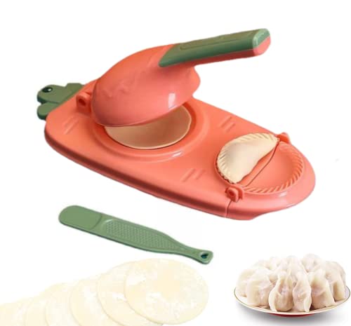 Neuer 2-in-1-Knödelformdruck, Dumpling Maker Knödel, Knödelform für den Haushalt, Teigtaschenformer, Knödel Schimmel Mold, Manuelle Teigpresse,Hautverpackungen,Knödel Skin Maker Knödel Formen Cover