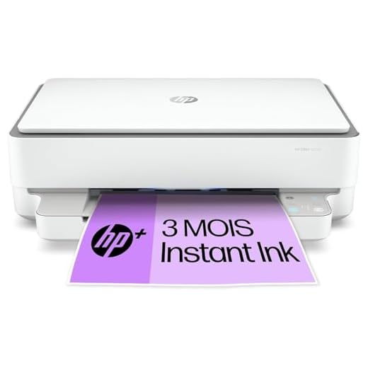 HP Envy 6020e Imprimante tout en un - Jet d'encre couleur – 3 mois d'Instant Ink inclus avec HP+ (Photocopie, Scan, Impression, Recto/Verso, Wifi)