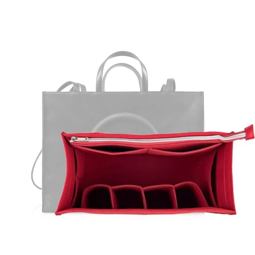 WZLMOUAO Purse Organizer for Telfar Large Bag - 3MM Felt (Red)