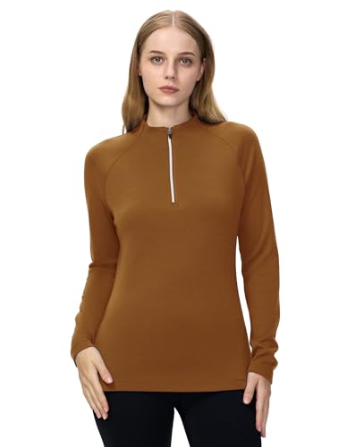 Iguana Women's 100% Merino Wool Base Layer 260g Midweight Quarter Zip Long Sleeve Top