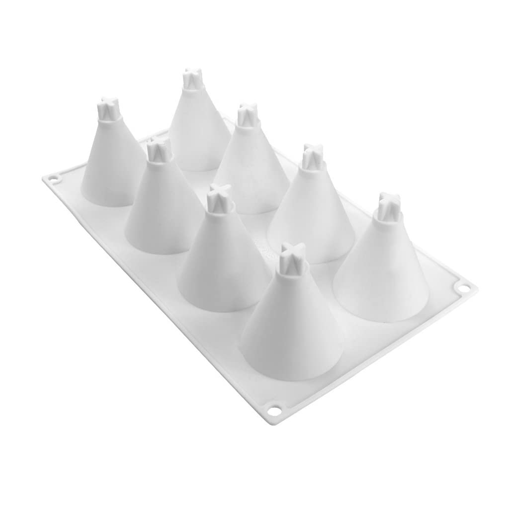 Jazuaiao 8 Cavity Christmas Tree Silicone Molds Chocolate Candy Mold Small Baking Mold Cake Tree Shape for Decor