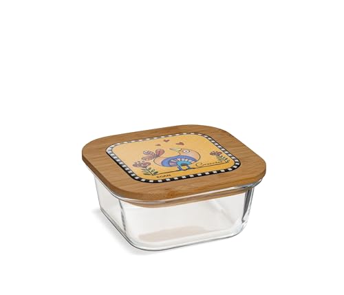Egan Container Cocoricò Yellow 13x6.5 CM – Glass, Bamboo, and Ceramic
