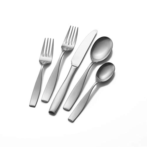 Mikasa 5081298 Satin Loft 65-Piece 18/10 Stainless Steel Flatware Set with Serving Utensil