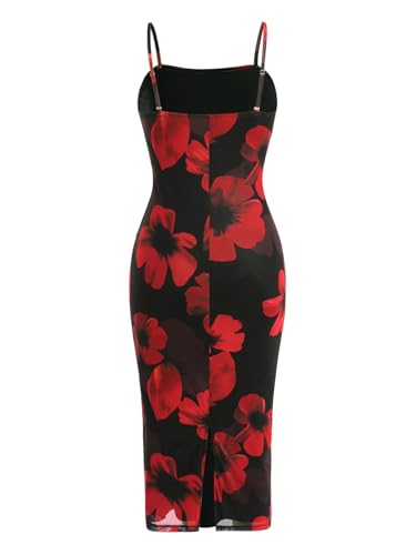 Verdusa Women's Summer Dresses for Women 2025 Floral Midi Dress Sundresses Split Beach Vacation Outfits2