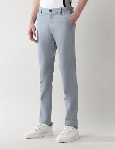 Image of Satin Slim fit Textured Trousers