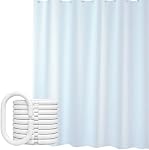 Rideau de douche blanc avec design contemporain concise, Rideaux de douche pour salle de bain Mildew Résistant Machine lavable, Rideau de salle de bains PEVA Tissu imperméable avec crochets 71" Wx71 H