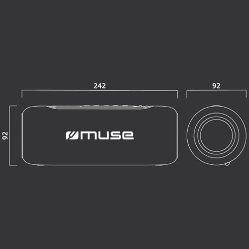 Haut-parleur Bluetooth Muse M-70BTB à lumières de couleur et puissance 20W anti-projections - 5