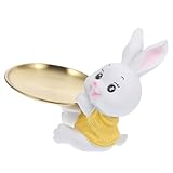 Plateau décoratif lapin – usages multiples : ce plateau peut servir de vide-poches, de boîte à bijoux, de bac à petits objets, de boîte à bonbons, etc. plateau à bibelots lapin de dessin animé