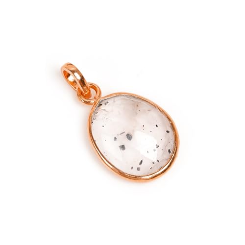 Pendentif quartz rose facetté et argent 925, taille rose artisanale
