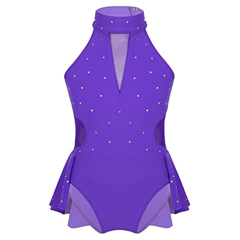 IEFIEL Maillot Brillante de Patinaje Artistico para Niña Cover