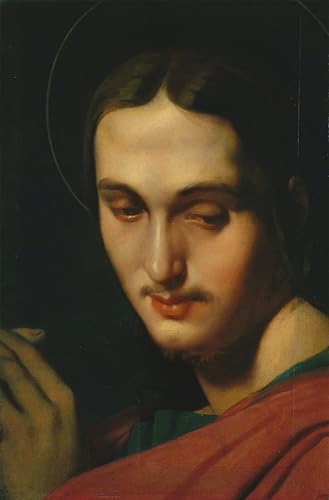 Tableau Jean Auguste Ingres Tête de Saint Jean l'Evangéliste Impression d'Art Murale 60x90cm