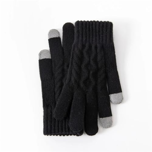 YDMHYLAI Winter Gloves Touchscreen Gloves Trendy Knitting Warm Gloves Mittens Elastic Solid Color All Finger for Women Girls(Color1)