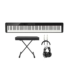 Bundle Includes: Casio Privia 88-Key Digital Piano, Adjustable X-Style Keyboard Bench, Closed-Back Studio Monitor Headphones, and 1/4in TRS to 1/4inTRS Cable (6-Feet) Hands-On Perfection: The Smart Scaled Hammer Action Keyboard delivers a superior pi...