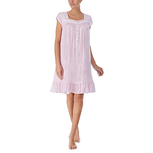 Eileen West 38" Cap Sleeve Gown Pink Ground Floral Md #TOP25