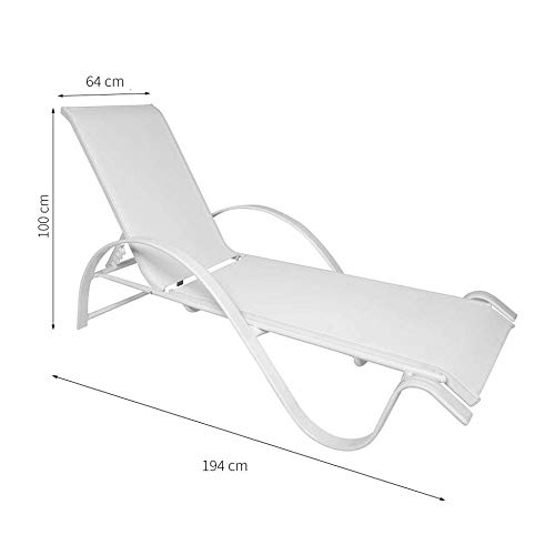 Espreguiçadeira de Alumínio Reclinável Galés Branca