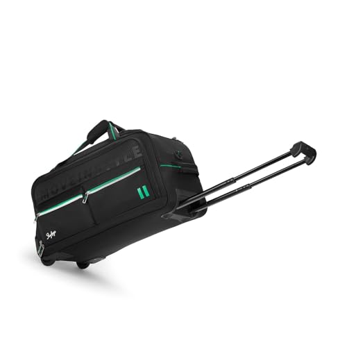 Image of Skybags Muse Polyester Stylish Duffel Trolley Bag with Two Wheels, Two Stage Push Button | Premium Zipper, Travel Bag | 3-Year International Warranty - Unisex (Black, Set of 2)