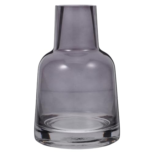 FOMIYES Vase Rauchgrau Glasvase Rauchglas Nordic knospe Dekorative Flaschen Flasche Für Esstisch Home Decor Grau Gerippt Nordic Rauch