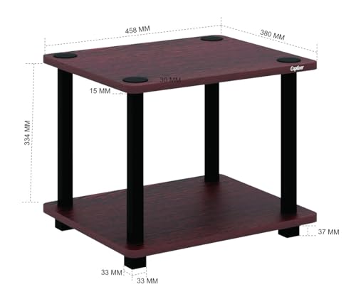 Image of Captiver Samrat Engineered Wood Stool Bed Side Tea Table (38X46X33.4 CM, Wenge) Living Room Kitchen Drying Library Office Corner Shelves Multipurpose Storage Racks Organizer