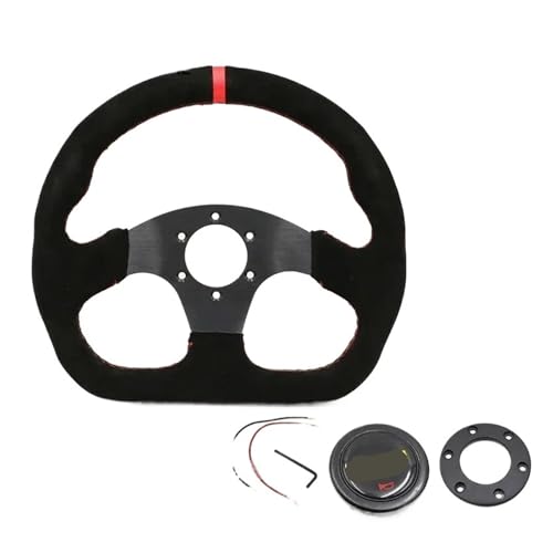 Volante sportivo da corsa in pelle scamosciata da 12,6 pollici/320 mm