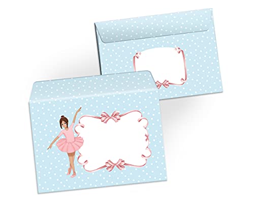 Junapack Lot de 12 cartes d'invitation pour anniversaire d'enfant fille Ballerine avec 12 enveloppes et 12 sachets… - Image 6