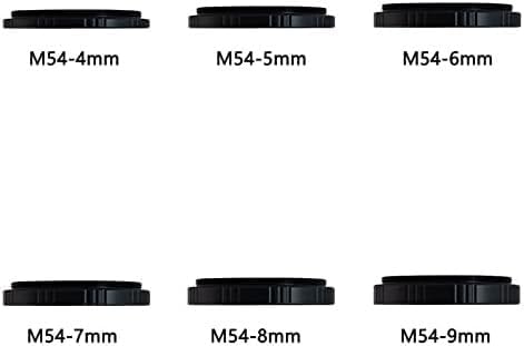 Telescope Accessories Set M54x0.75 Metal Focal Extension Tube Kit 4/5/6/7/8/9mm for Astronomical Telescope Photography Extension T Ring Telescope Camera, Black