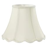 Uno Lamp Shade,Scalloped Lamp Shade 5" Top x 10" Bottom x 7.5" Vertical Height,Bell Lamp Shades For Table Lamps (Slip Uno Fitter),Vintage Small Replacement Lampshade,Victorian Lamp Cover,1 Pack(Beige)