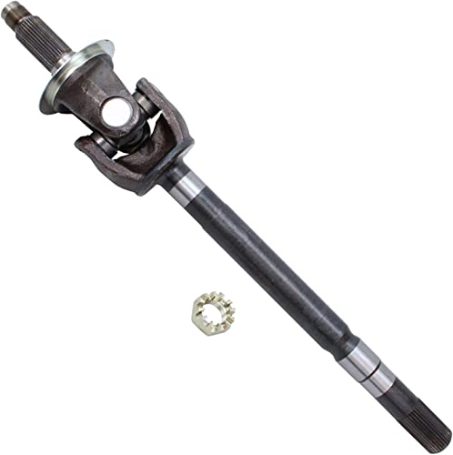 Image of Detroit Axle - Front 2pc U-Joint Axles for 03-08 Dodge Ram 2500 3500, 2 U-Joint Axles Assembly 2003 2004 2005 2006 2007 2008 Replacement