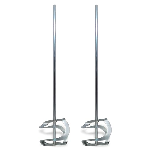 2er Set DEWEPRO Wendelrührer 500 x 110 mm - verzinkter Mörtelrührer in Spiralform - 8 mm 6-Kant-Aufnahme - Rührquirl für Mörtel, Kleber und pastöse Materialien